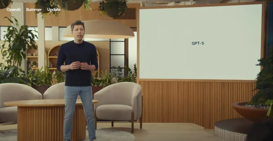 Sam Altman arrancando con la introducción de la presentación de GPT5.