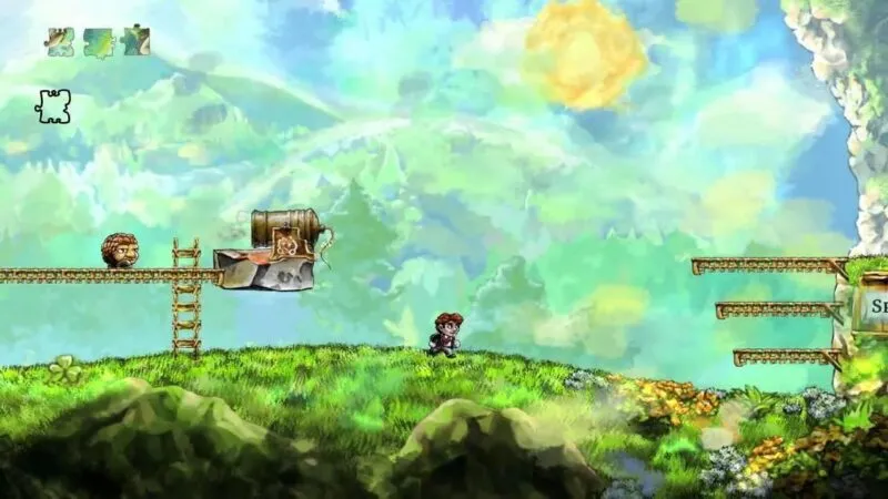 Braid un videojuego donde se ve uno de los niveles.
